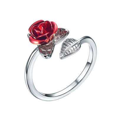 Adjustable Open Rose Flower Ring