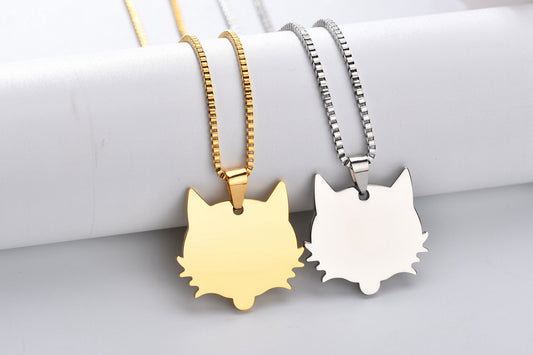 Custom Double-Sided Polished Cat Pendant Tag