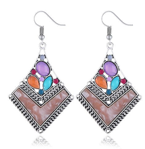 Bohemian Style Geometric Resin Earrings for Women