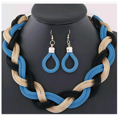Handmade Bohemian Woven Rope Necklace Set