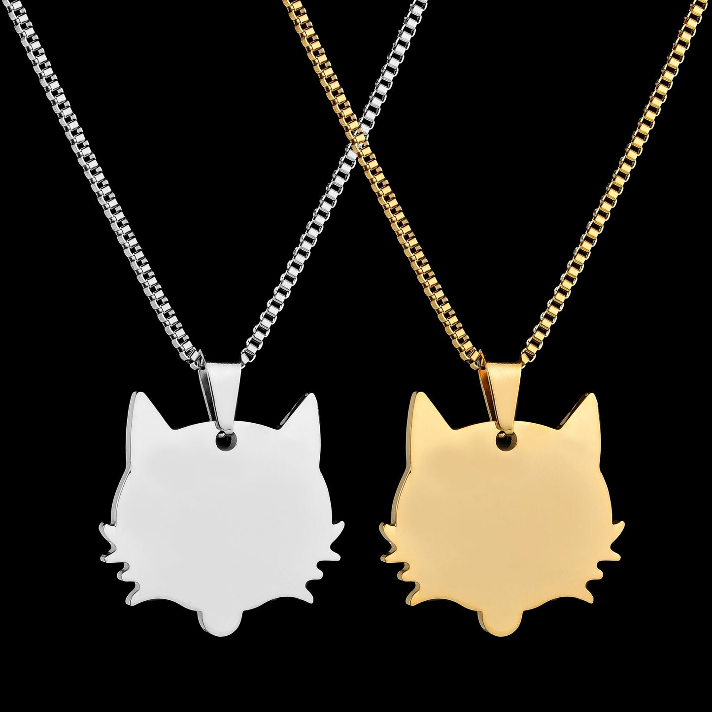 Custom Double-Sided Polished Cat Pendant Tag