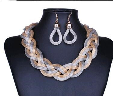 Handmade Bohemian Woven Rope Necklace Set