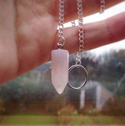 Natural Crystal Hexagonal Column Necklace