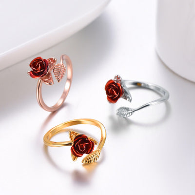 Adjustable Open Rose Flower Ring