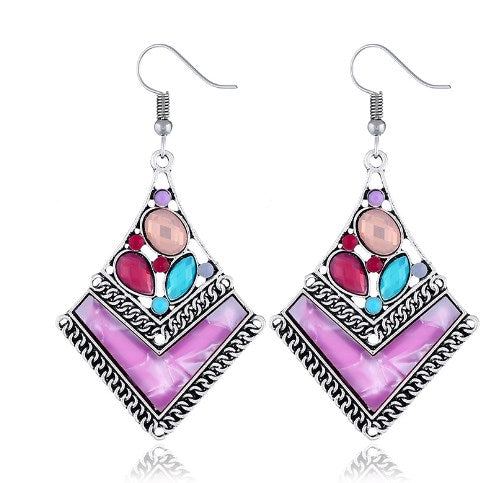 Bohemian Style Geometric Resin Earrings for Women