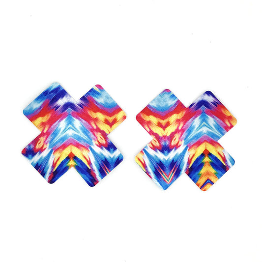 Camouflage Fire Cloud Nipple Stickers (Set of Two)
