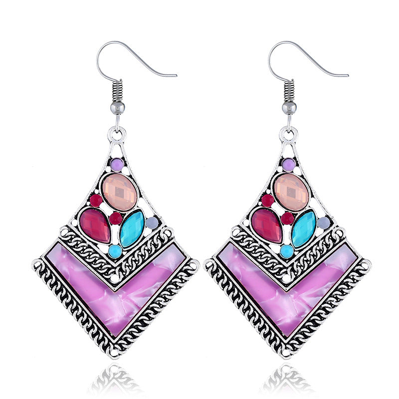 Bohemian Style Geometric Resin Earrings for Women