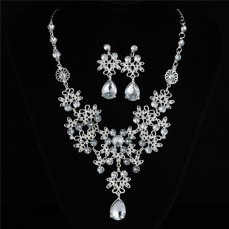 New Bride Necklace Red Set for Wedding Dress Accessories