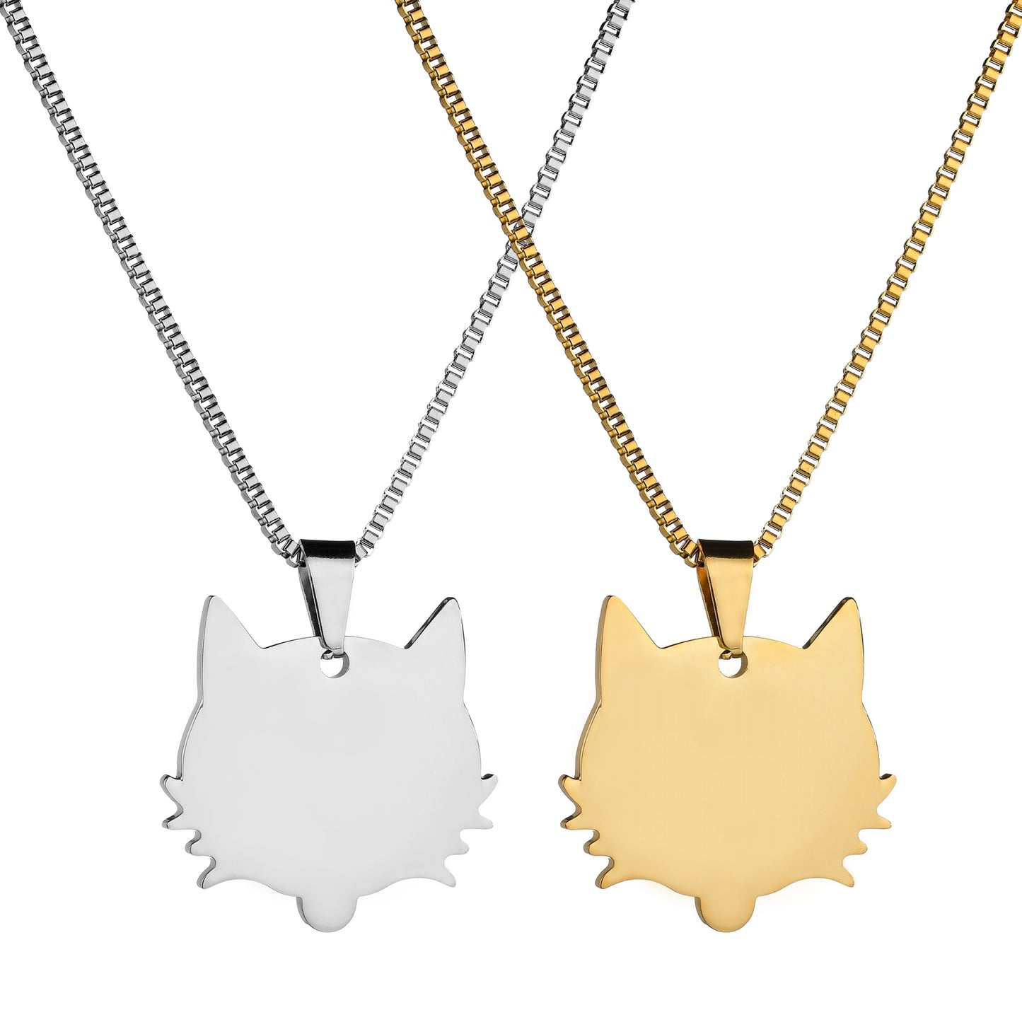Custom Double-Sided Polished Cat Pendant Tag