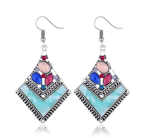 Bohemian Style Geometric Resin Earrings for Women