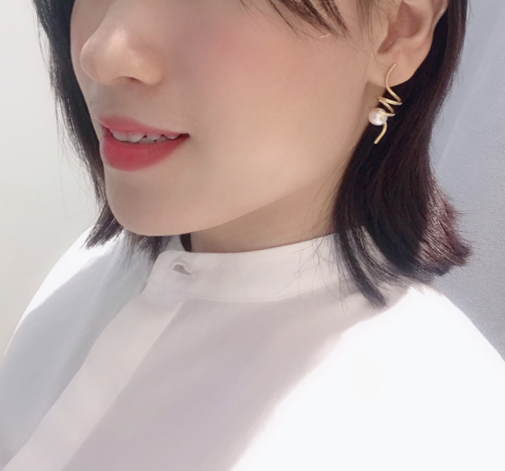 Spiral White Pearl Earrings and Studs