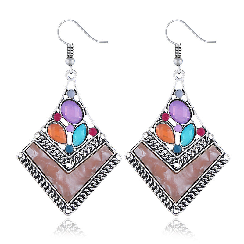 Bohemian Style Geometric Resin Earrings for Women