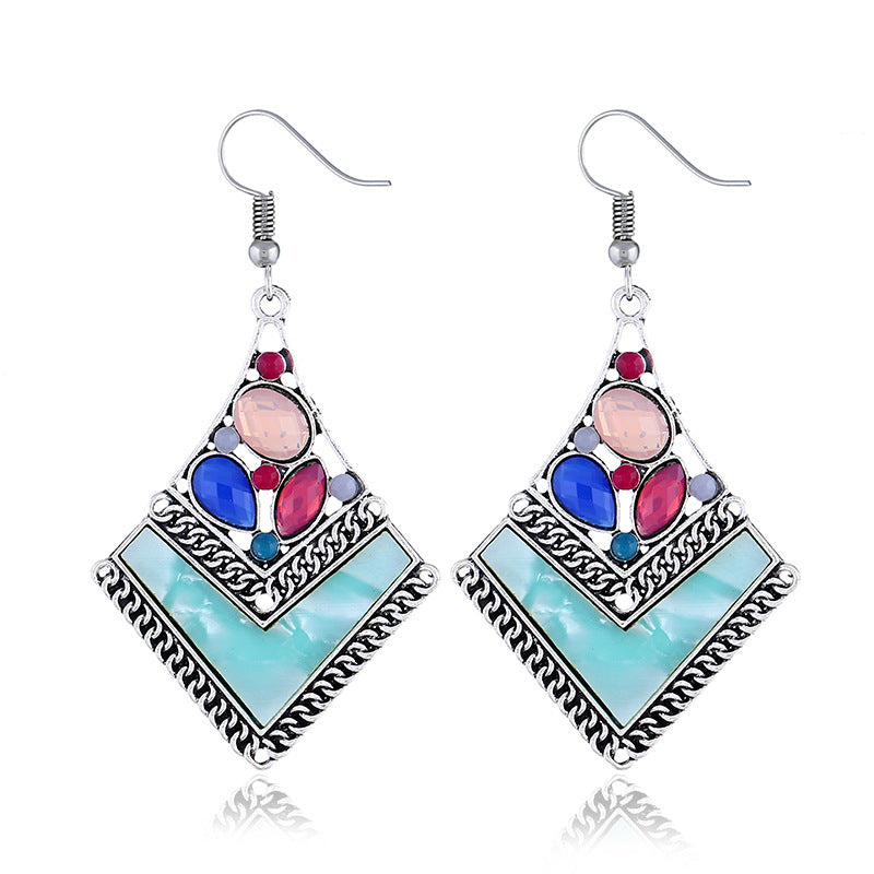 Bohemian Style Geometric Resin Earrings for Women