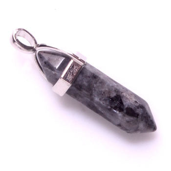 Quartz Point Pendant Natural Stone Bullet Hexagonal Necklace
