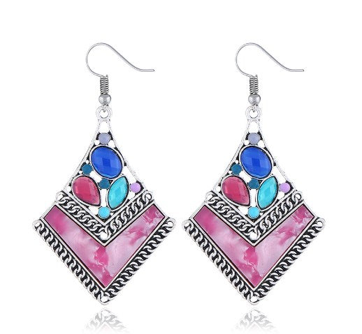 Bohemian Style Geometric Resin Earrings for Women