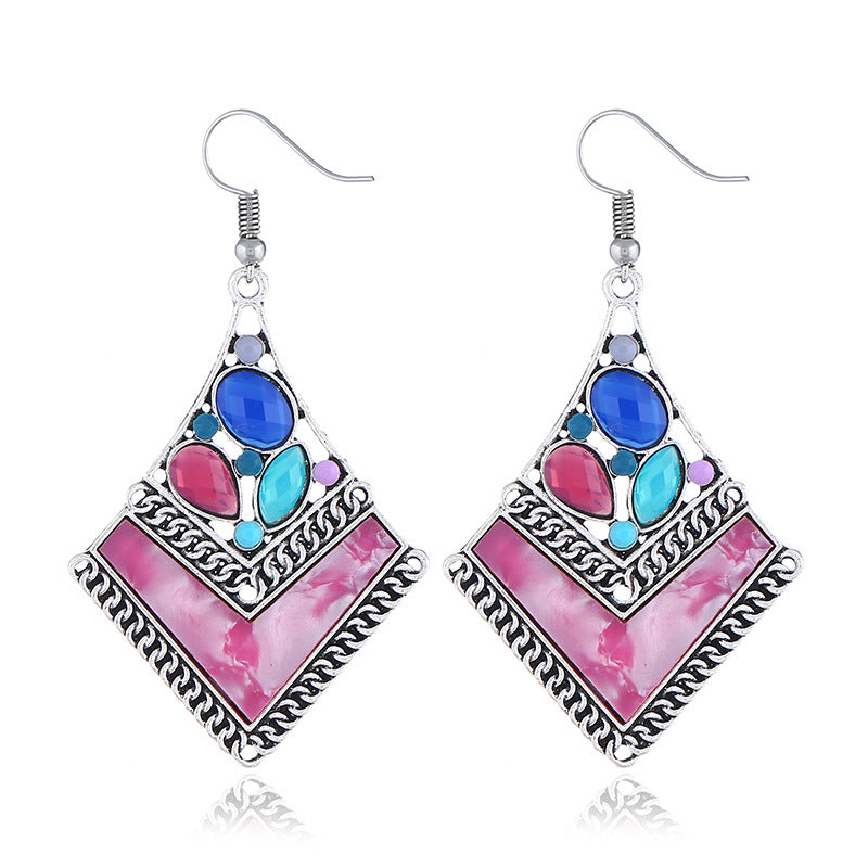 Bohemian Style Geometric Resin Earrings for Women