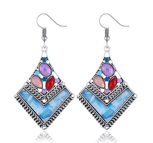 Bohemian Style Geometric Resin Earrings for Women