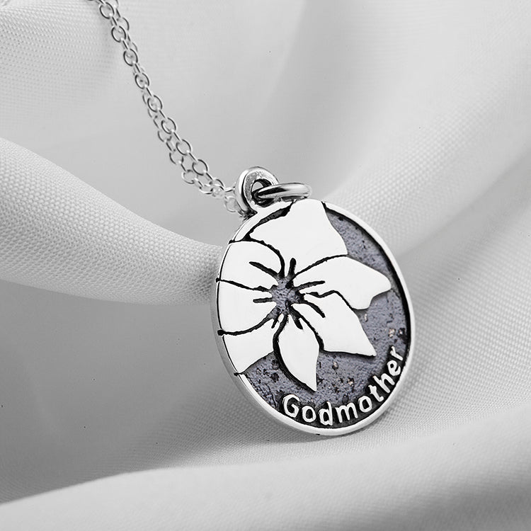 925 Silver Round Flower Pendant Necklace for Women